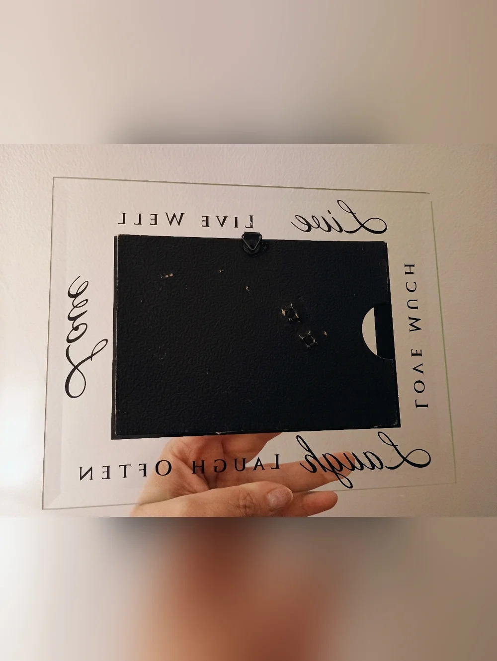 PRICE FIRM Live Laugh Love Chome Glass 5x7 Picture Frame